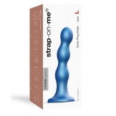 Голубая насадка Strap-On-Me Dildo Plug Balls size L - Strap-on-me - купить с доставкой в Шахтах