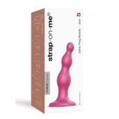 Розовая насадка Strap-On-Me Dildo Plug Beads size S - Strap-on-me - купить с доставкой в Шахтах
