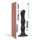 Черная насадка Strap-On-Me Dildo Geisha Balls size M - Strap-on-me - купить с доставкой в Шахтах