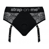 Черные трусики для насадок Diva Lingerie Harness - size S - Strap-on-me - купить с доставкой в Шахтах