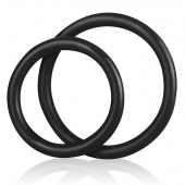 Набор из двух черных силиконовых колец разного диаметра SILICONE COCK RING SET - BlueLine - в Шахтах купить с доставкой