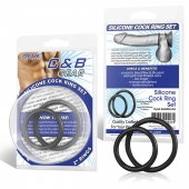 Набор из двух черных силиконовых колец разного диаметра SILICONE COCK RING SET - BlueLine - в Шахтах купить с доставкой