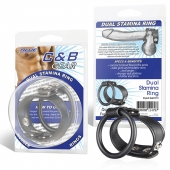 Двойное кольцо выносливости на пенис DUAL STAMINA RING - BlueLine - в Шахтах купить с доставкой