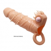 Телесная удлиняющая вибронасадка Penis Sleeve Connor - 17 см. - Baile - в Шахтах купить с доставкой