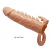 Телесная удлиняющая насадка Penis Sleeve Emmitt - 17 см. - Baile - в Шахтах купить с доставкой