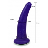 Фиолетовая гладкая изогнутая насадка-плаг - 13,3 см. - LOVETOY (А-Полимер) - купить с доставкой в Шахтах