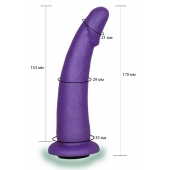 Фиолетовая гладкая изогнутая насадка-плаг - 17 см. - LOVETOY (А-Полимер) - купить с доставкой в Шахтах