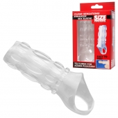 Насадка на пенис с кольцом для мошонки Clear Sensations Enhancer Sex Sleeve - 11,5 см. - XR Brands - в Шахтах купить с доставкой