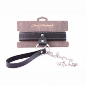 Узкий однослойный ошейник с поводком - Crazy Handmade - купить с доставкой в Шахтах