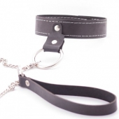 Узкий однослойный ошейник с поводком - Crazy Handmade - купить с доставкой в Шахтах