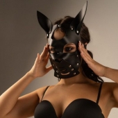 Черная маска  Собака  с ушками - Crazy Handmade - купить с доставкой в Шахтах