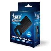 Черная открытая насадка на пенис с кольцом для мошонки XXXL-size - 9,9 см. - Sex Expert - в Шахтах купить с доставкой