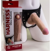 Страпон Harness из двух предметов: трусики с плугом и насадка-фаллос - 17 см. - LOVETOY (А-Полимер) - купить с доставкой в Шахтах