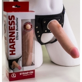 Реалистичный страпон Harness из трусиков и насадки-фаллоса - 18,5 см. - LOVETOY (А-Полимер) - купить с доставкой в Шахтах