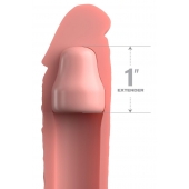 Телесная насадка-удлинитель 1 Inch Silicone X-tension - 17,8 см. - Pipedream - в Шахтах купить с доставкой