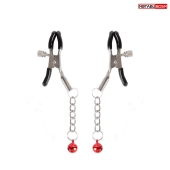 Серебристые зажимы на соски с шариками на цепочках - Notabu - купить с доставкой в Шахтах