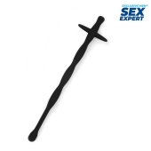 Черный силиконовый уретральный стимулятор - 15 см. - Sex Expert - купить с доставкой в Шахтах