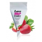Съедобное согревающее массажное масло Love Me Tender Strawberry с ароматом клубники - 10 мл. - Love to Love - купить с доставкой в Шахтах