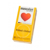 Презервативы с колечками и пупырышками Masculan Ribbed+Dotted - 10 шт. - Masculan - купить с доставкой в Шахтах