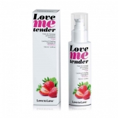 Съедобное согревающее массажное масло Love Me Tender Strawberry с ароматом клубники - 100 мл. - Love to Love - купить с доставкой в Шахтах
