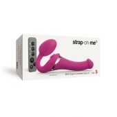Ярко-розовый безремневой страпон Multi Orgasm Size S с клиторальной стимуляцией - Strap-on-me - купить с доставкой в Шахтах