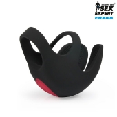 Черная вибронасадка на пенис и мошонку Sex Expert - Sex Expert - в Шахтах купить с доставкой