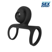 Черная вибронасадка на пенис Sex Expert - Sex Expert - в Шахтах купить с доставкой