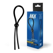 Черное силиконовое лассо с шариком для утяжки - Sex Expert - в Шахтах купить с доставкой