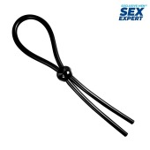 Черное силиконовое лассо с шариком для утяжки - Sex Expert - в Шахтах купить с доставкой