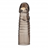 Дымчатая насадка-удлинитель Ribbed Realistic Penis Enhancing Sleeve Extension - 15,2 см. - BlueLine - в Шахтах купить с доставкой