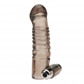 Дымчатая насадка на пенис с вибрацией  Vibrating Penis Enhancing Sleeve Extension - 13,3 см. - BlueLine - в Шахтах купить с доставкой
