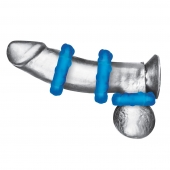 Комплект из трех голубых эрекционных колец 3-Pack Ribbed Rider Cock Ring Set - BlueLine - в Шахтах купить с доставкой