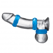 Комплект из трех голубых колец для эрекции 3-Pack Nuts   Bolts Stretch Cock Ring Set - BlueLine - в Шахтах купить с доставкой