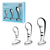 Набор из 3 стальных стимуляторов простаты Stainless Steel P-spot Training Set - b-Vibe - в Шахтах купить с доставкой