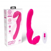 Розовый безремневой страпон на радиоуправлении Strapless Together - 22 см. - Together Toy - купить с доставкой в Шахтах