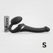 Черный безремневой страпон Multi Orgasm Size S с клиторальной стимуляцией - Strap-on-me - купить с доставкой в Шахтах