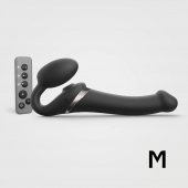 Черный безремневой страпон Multi Orgasm Size M с клиторальной стимуляцией - Strap-on-me - купить с доставкой в Шахтах