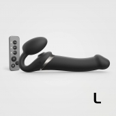 Черный безремневой страпон Multi Orgasm Size L с клиторальной стимуляцией - Strap-on-me - купить с доставкой в Шахтах