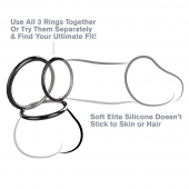 Набор из трех черных эрекционных колец Silicone 3-Ring Stamina Set - Pipedream - в Шахтах купить с доставкой