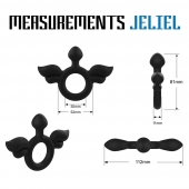 Черное эрекционное кольцо с крыльями Rooster Jeliel Angel - Velv or - в Шахтах купить с доставкой