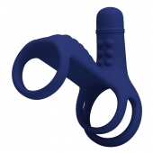 Синяя вибронасадка на пенис Vibrating Penis Sling - Baile - в Шахтах купить с доставкой