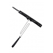 Черный кожаный ошейник-воротник с поводком - Pecado - купить с доставкой в Шахтах