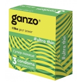 Ультратонкие презервативы Ganzo Ultra thin - 3 шт. - Ganzo - купить с доставкой в Шахтах