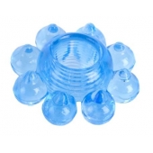 Голубая гелевая насадка-цветок - Toyfa Basic - в Шахтах купить с доставкой
