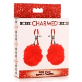 Красные зажимы на соски с помпонами Pom Pom - XR Brands - купить с доставкой в Шахтах