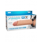 Полый страпон на ремнях 8’’ Hollow Silicone Strap-on - Pipedream - купить с доставкой в Шахтах