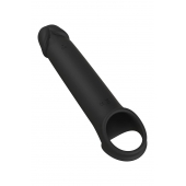 Черная насадка-удлинитель с вибрацией Vibrating Extender With Remote - Dream Toys - в Шахтах купить с доставкой