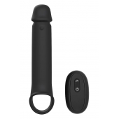 Черная насадка-удлинитель с вибрацией Vibrating Extender With Remote - Dream Toys - в Шахтах купить с доставкой