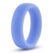 Голубое люминесцентное кольцо Silicone Glo Cock Ring - Blush Novelties - в Шахтах купить с доставкой