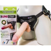 Страпон-унисекс с двумя насадками UNI strap 7  Harness - 19 и 16 см. - LOVETOY (А-Полимер) - купить с доставкой в Шахтах